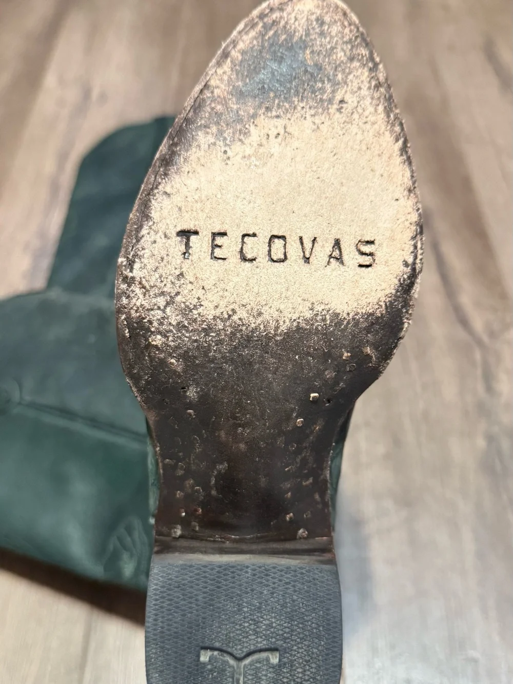 Tecovas Dark Green Leather Cowboy Boots